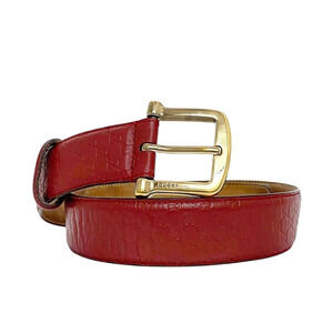 Gucci Belt Red Cima 281548 Waist 40mm (1.57in) Leather Preowned